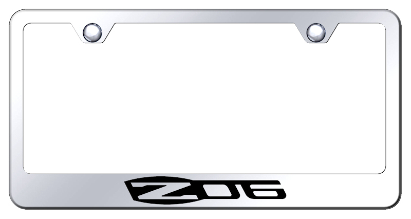 Chevy Corvette Z06 Laser Etched Stainless Steel License Plate Frame - Finish:Mirror