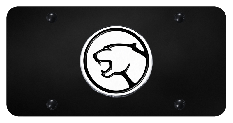 Cougar License Plate - Chrome on Black