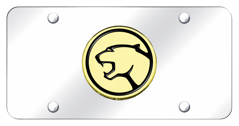 Cougar License Plate - Gold on Mirrored