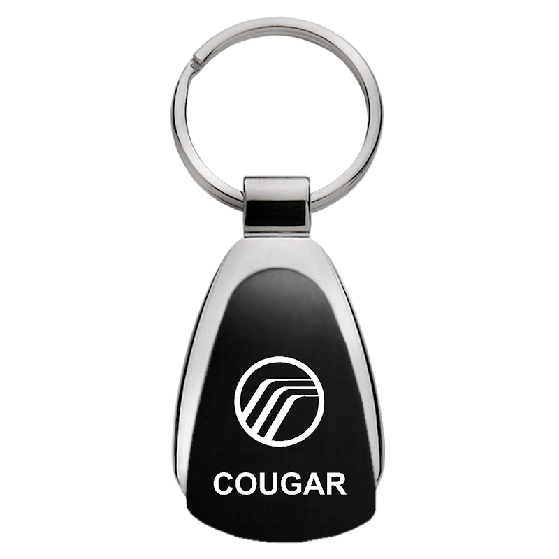 Cougar Teardrop Key Fob - Black