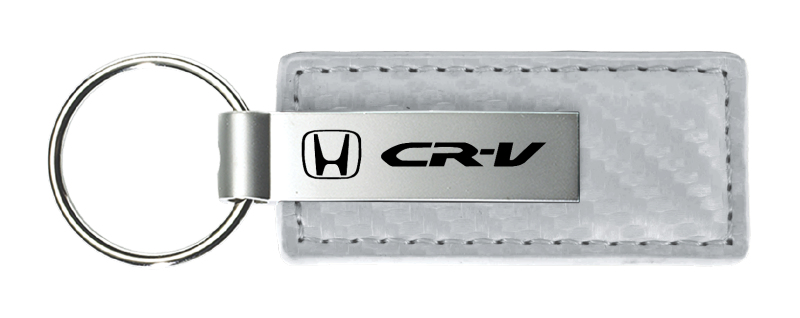 CR-V Carbon Fiber Leather Key Fob - White