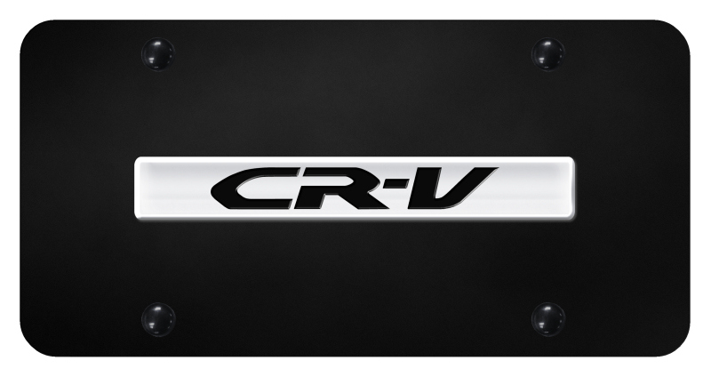 CR-V Name License Plate - Chrome on Black