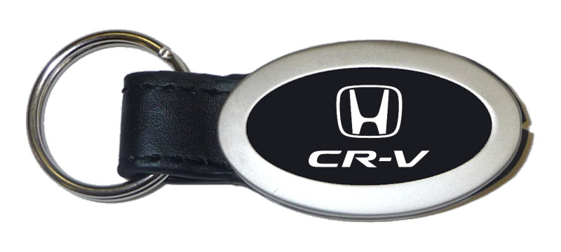 CR-V Oval Leather Key Fob - Black