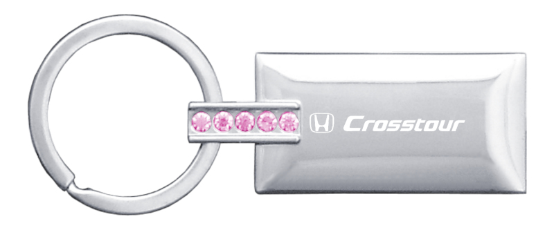 Crosstour Jeweled Rectangular Key Fob - Pink