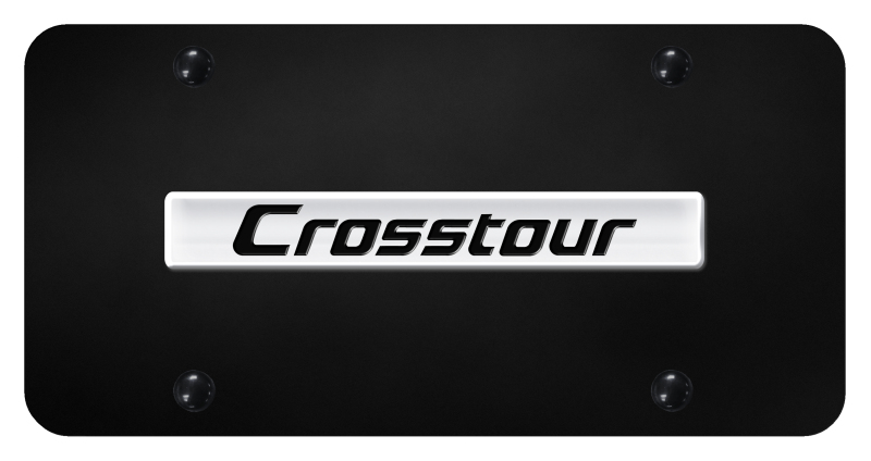 Crosstour Name License Plate - Chrome on Black
