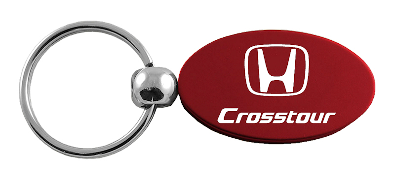 Crosstour Oval Key Fob - Burgundy