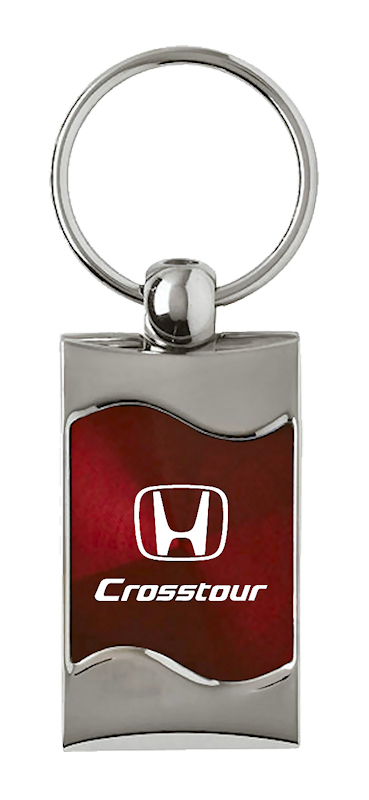 Crosstour Rectangular Wave Key Fob - Burgundy