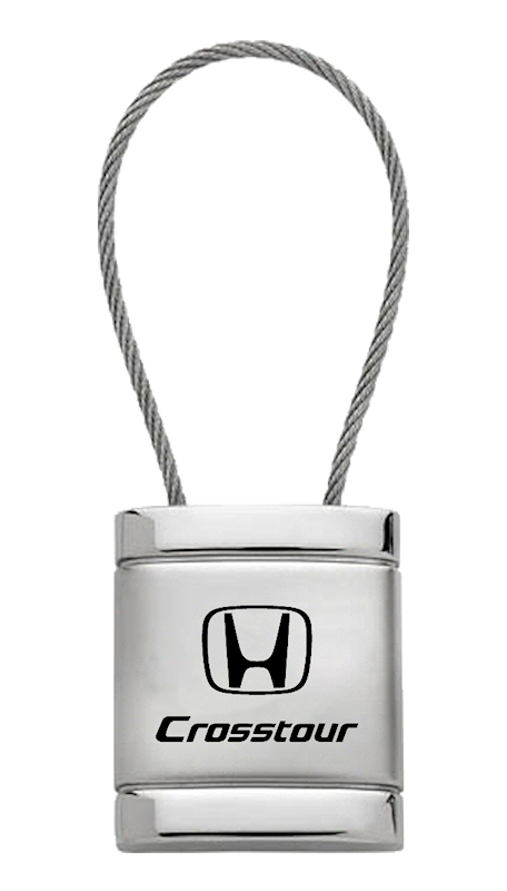 Crosstour Satin-Chrome Cable Key Fob - Silver
