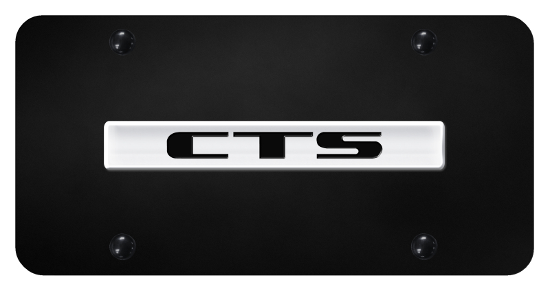 CTS Name License Plate - Chrome on Black
