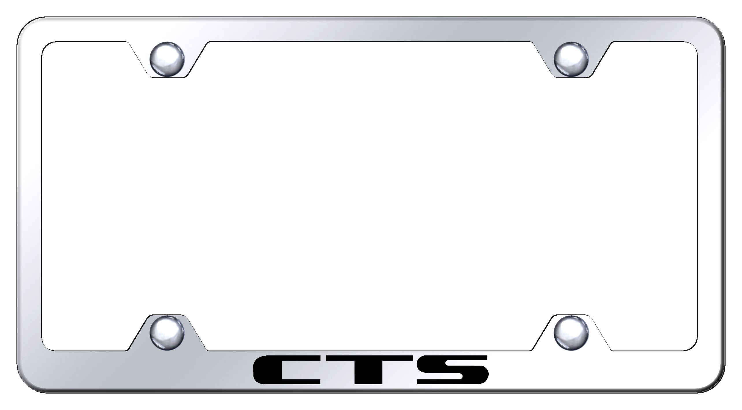 Cadillac CTS Laser Etched Stainless Steel Wide License Plate Frame - Finish:Mirror