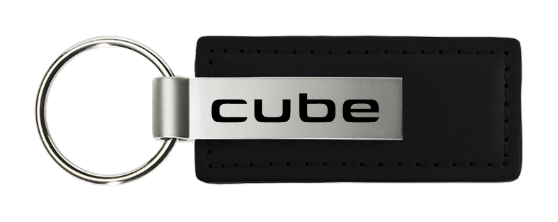 Cube Leather Key Fob - Black