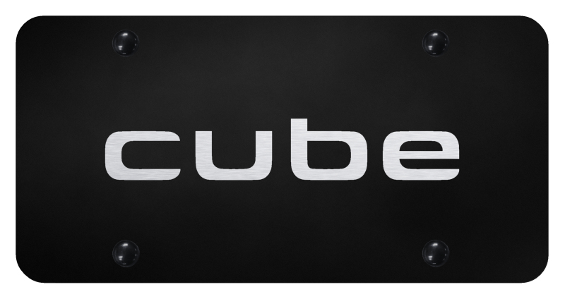 Cube License Plate - Laser Etched Black