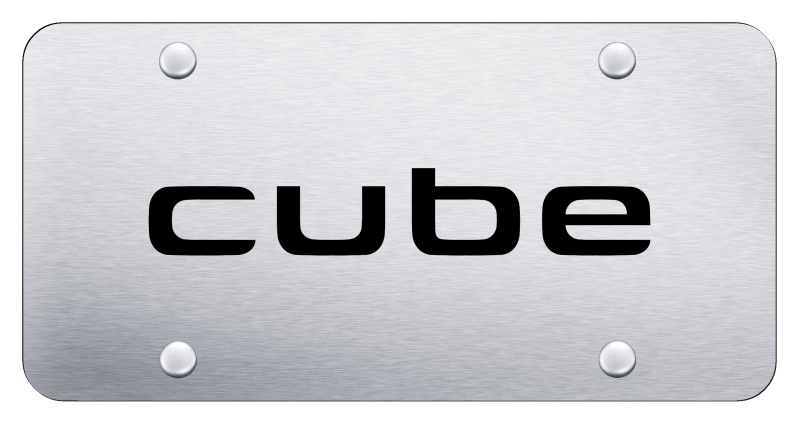 Cube License Plate - Laser Etched Brushed