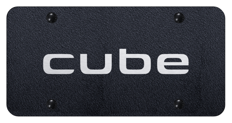 Cube License Plate - Laser Etched Rugged Black