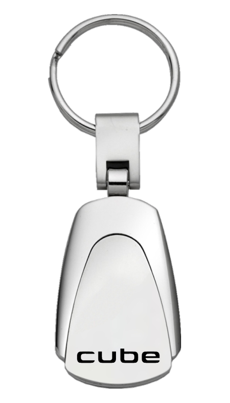 Cube Teardrop Key Fob - Silver