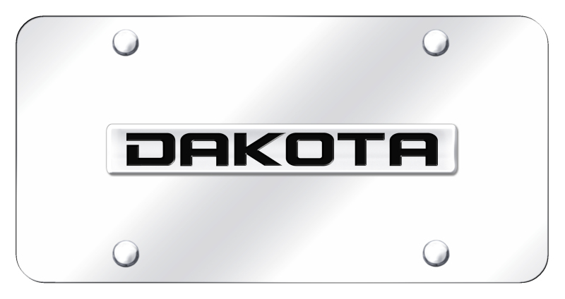 Dakota Name License Plate - Chrome on Mirrored