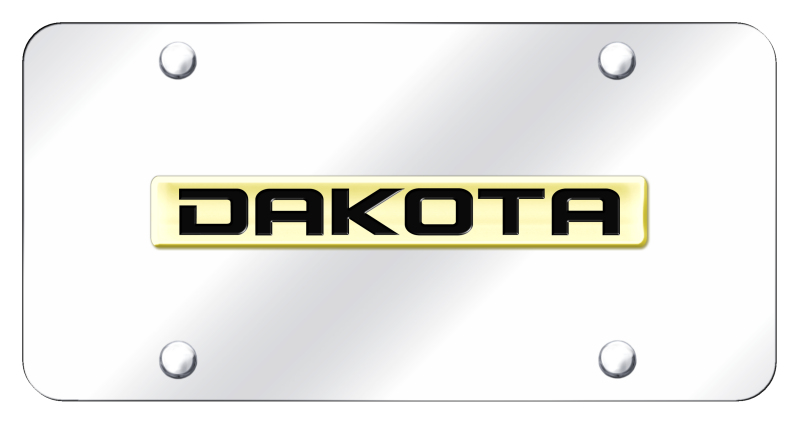 Dakota Name License Plate - Gold on Mirrored