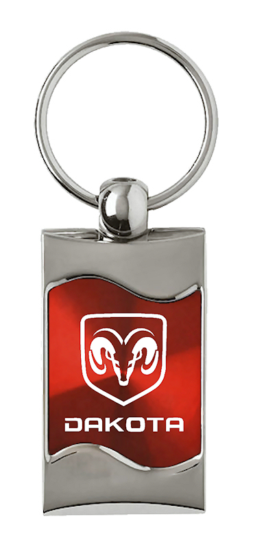 Dakota Rectangular Wave Key Fob - Red
