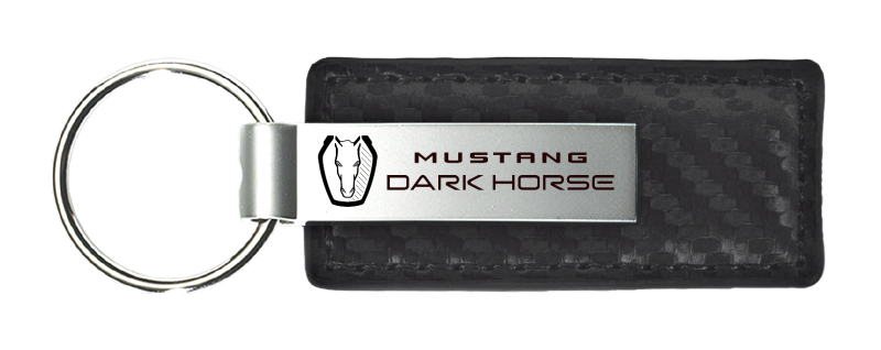 Dark Horse Carbon Fiber Leather Key Fob - Black