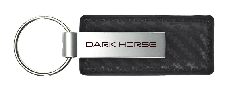 Dark Horse Carbon Fiber Leather Key Fob - Black
