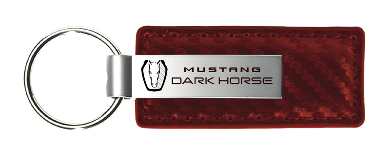 Dark Horse Carbon Fiber Leather Key Fob - Burgundy