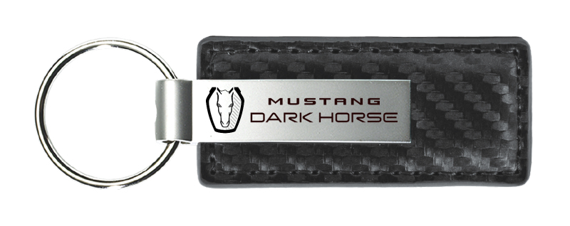Dark Horse Carbon Fiber Leather Key Fob - Gun Metal