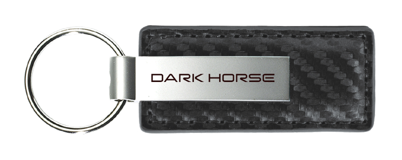 Dark Horse Carbon Fiber Leather Key Fob - Gun Metal
