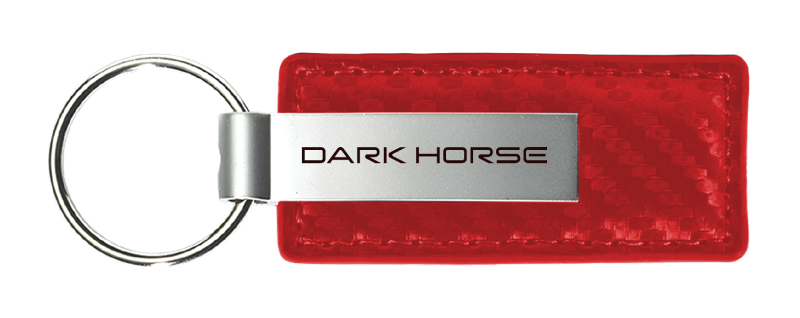 Dark Horse Carbon Fiber Leather Key Fob - Red