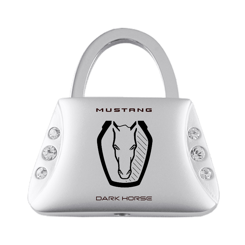 Dark Horse Jeweled Purse Key Fob - Silver