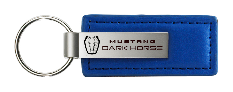 Dark Horse Leather Key Fob - Blue