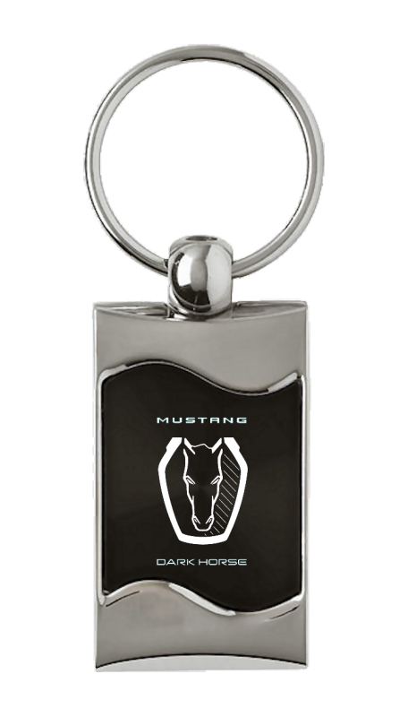 Dark Horse Rectangular Wave Key Fob - Black