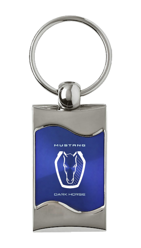 Dark Horse Rectangular Wave Key Fob - Blue