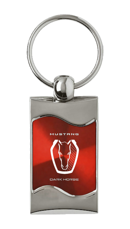 Dark Horse Rectangular Wave Key Fob - Red