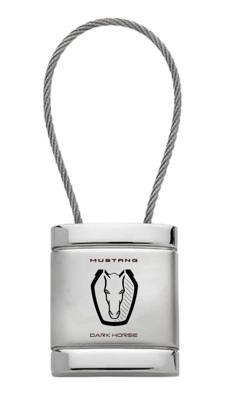 Dark Horse Satin-Chrome Cable Key Fob - Silver