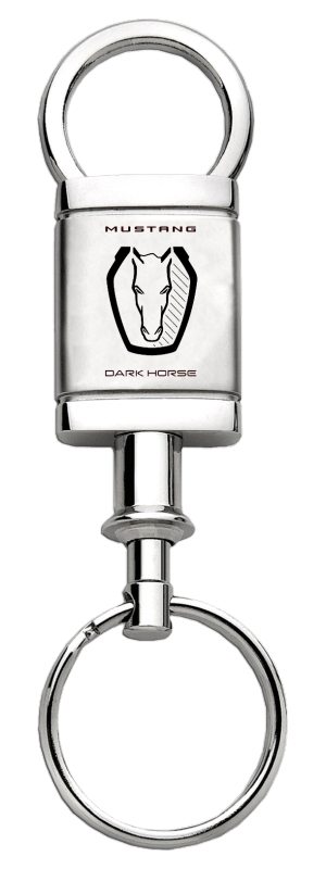 Dark Horse Satin-Chrome Valet Key Fob - Silver