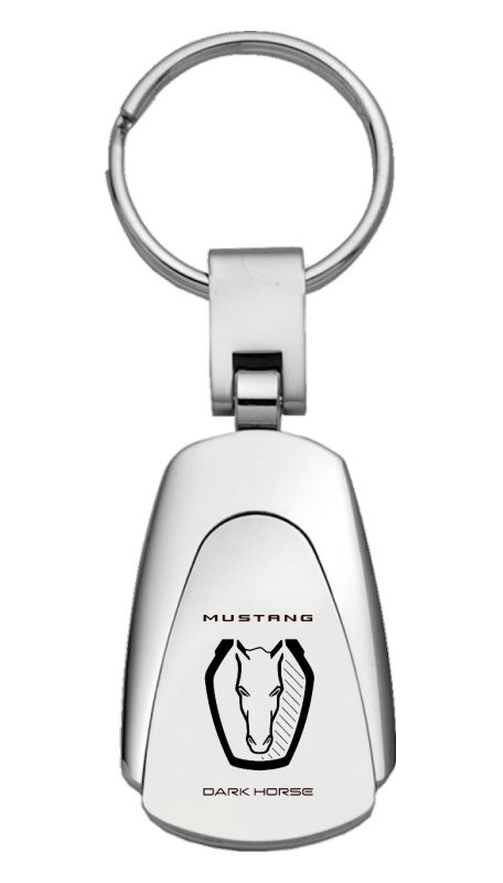 Dark Horse Teardrop Key Fob - Silver