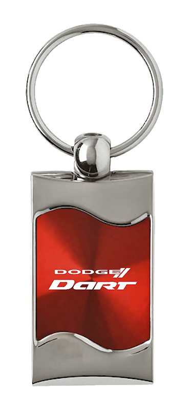 Dart Rectangular Wave Key Fob - Red