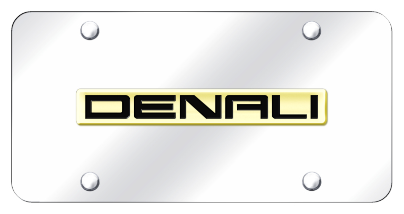 Denali Name License Plate - Gold on Mirrored
