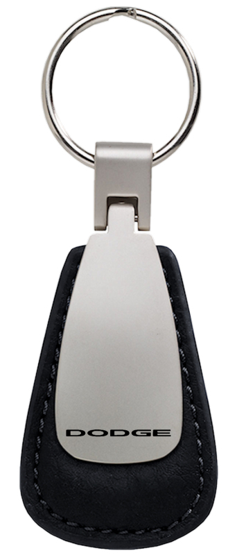 Dodge Leather Teardrop Key Fob - Black