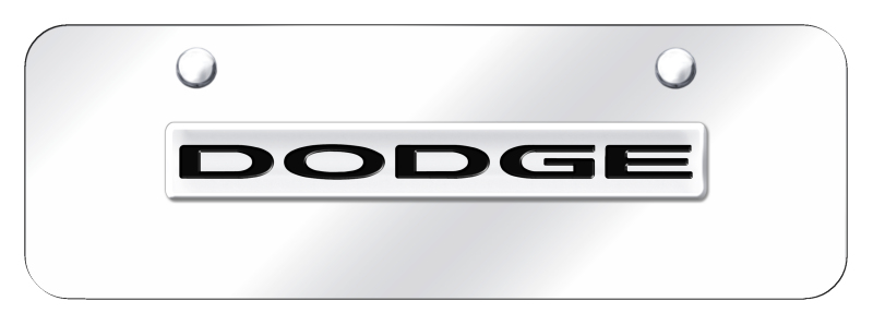 Dodge Name Mini Plate - Chrome on Mirrored