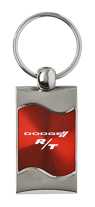 Dodge R/T Rectangular Wave Key Fob - Red