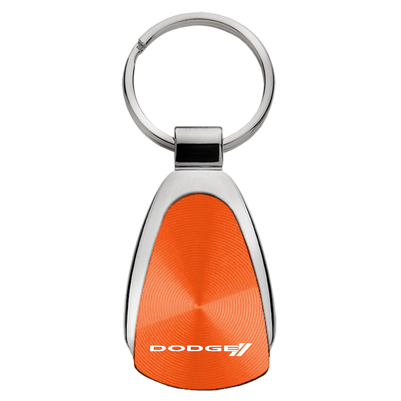 Dodge Stripe Teardrop Key Fob - Orange