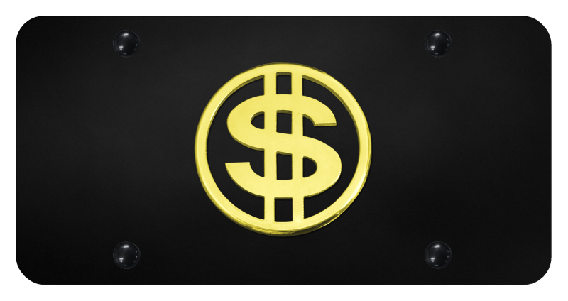Dollar License Plate - Gold on Black