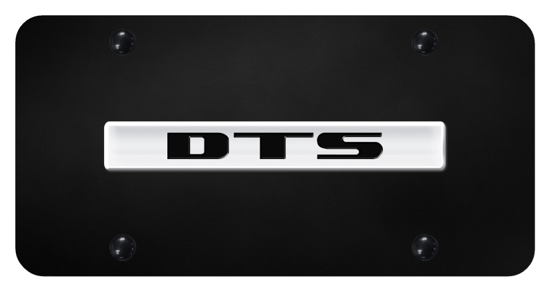 DTS Name License Plate - Chrome on Black