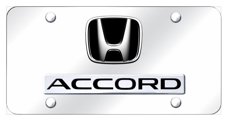 Dual Accord License Plate - Chrome on Mirrored