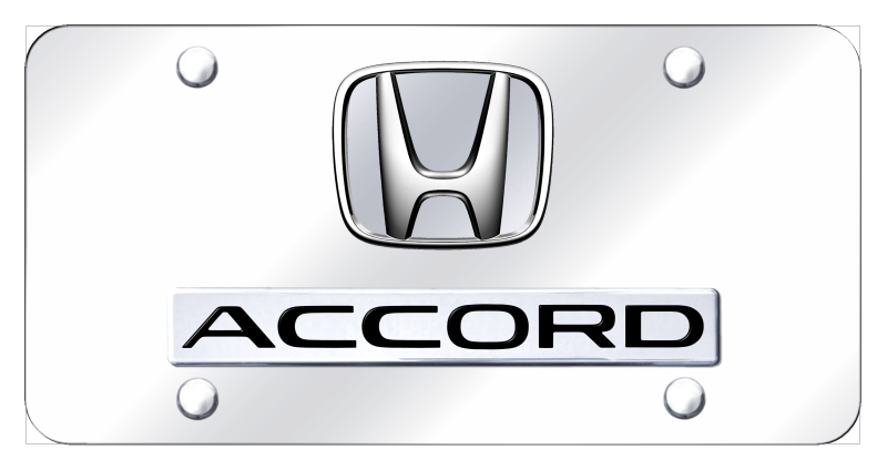 Dual Accord (No Fill) License Plate - Chrome on Mirrored