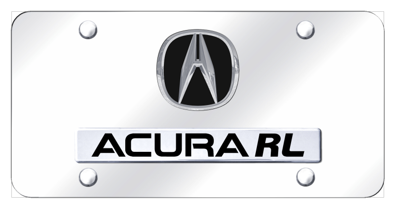 Dual Acura RL License Plate - Chrome on Mirrored