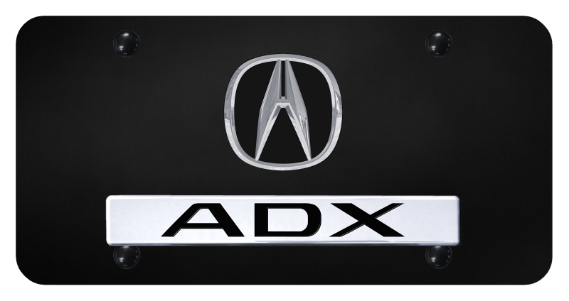 Dual ADX License Plate - Chrome on Black