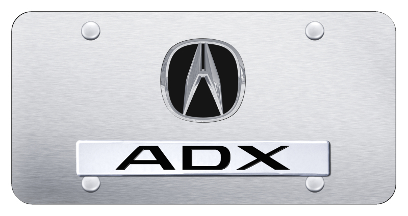 Dual ADX License Plate - Chrome on Brushed