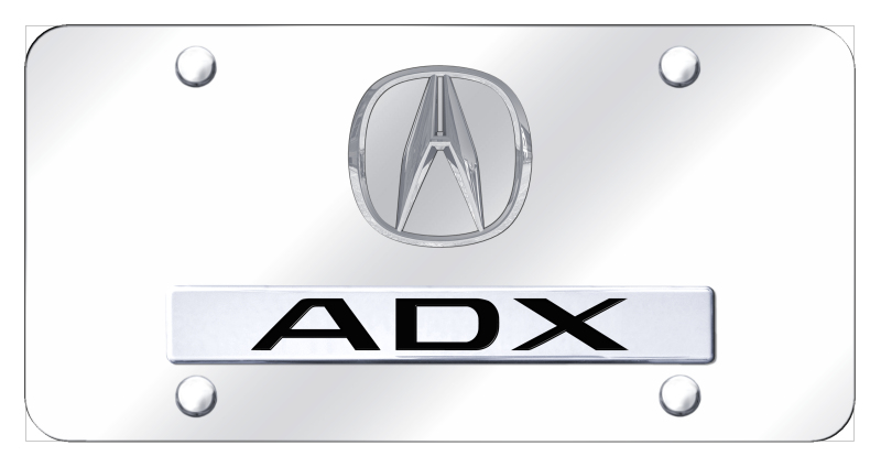 Dual ADX (No Fill) License Plate - Chrome on Mirrored